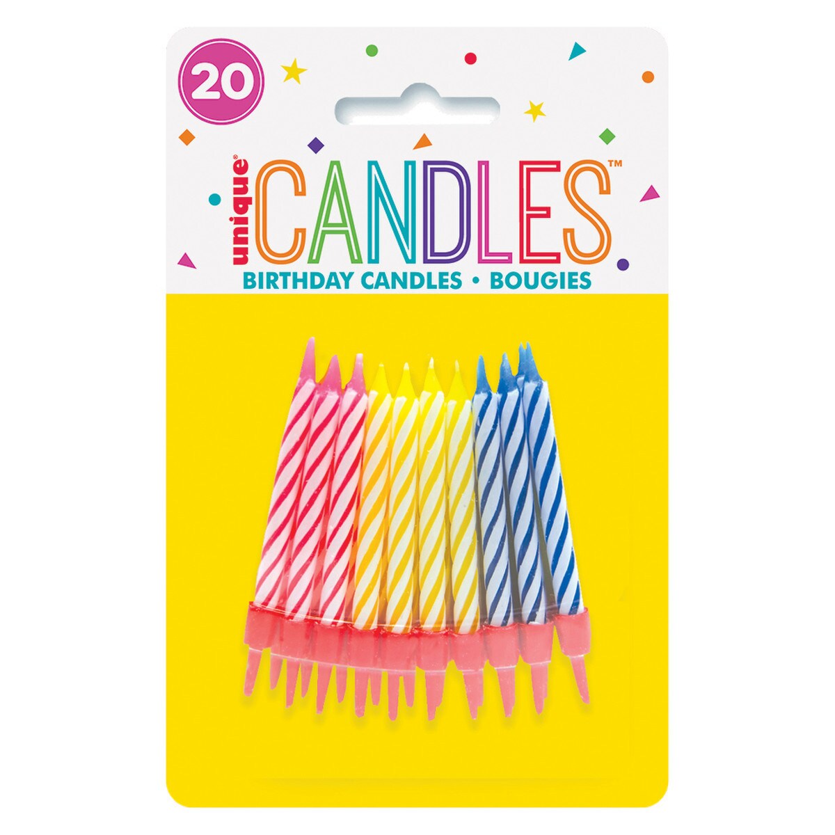 Spiral Candles in Holders 20pk - Dollars and Sense
