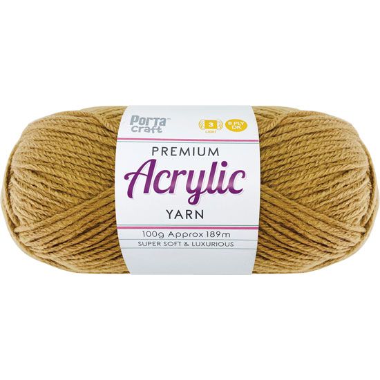 Acryl Yarn 100g 189m 8 Ply Solid 04 Tortilla SKU 194256 - Dollars and Sense