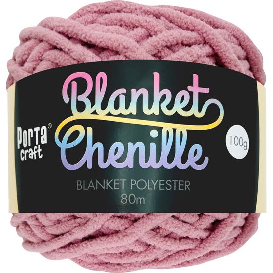 Chenille Blanket Yarn 100g 80m Solid 26 Mauve SKU 195086 - Dollars and Sense