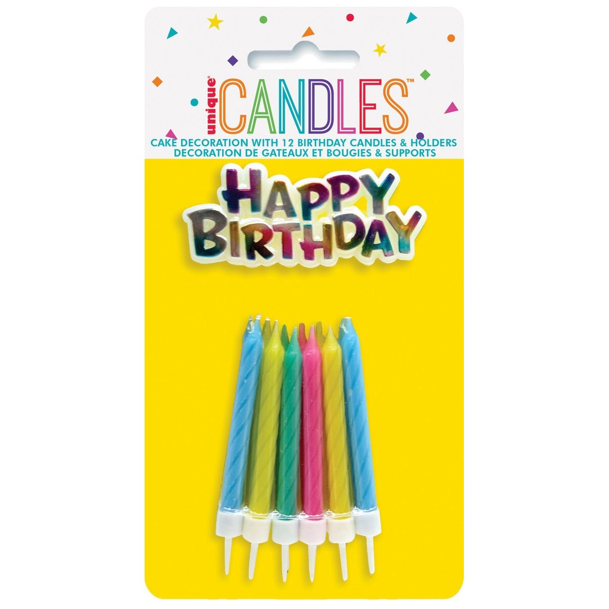 Happy Birthday Topper & Candles - Multicoloured - Dollars and Sense