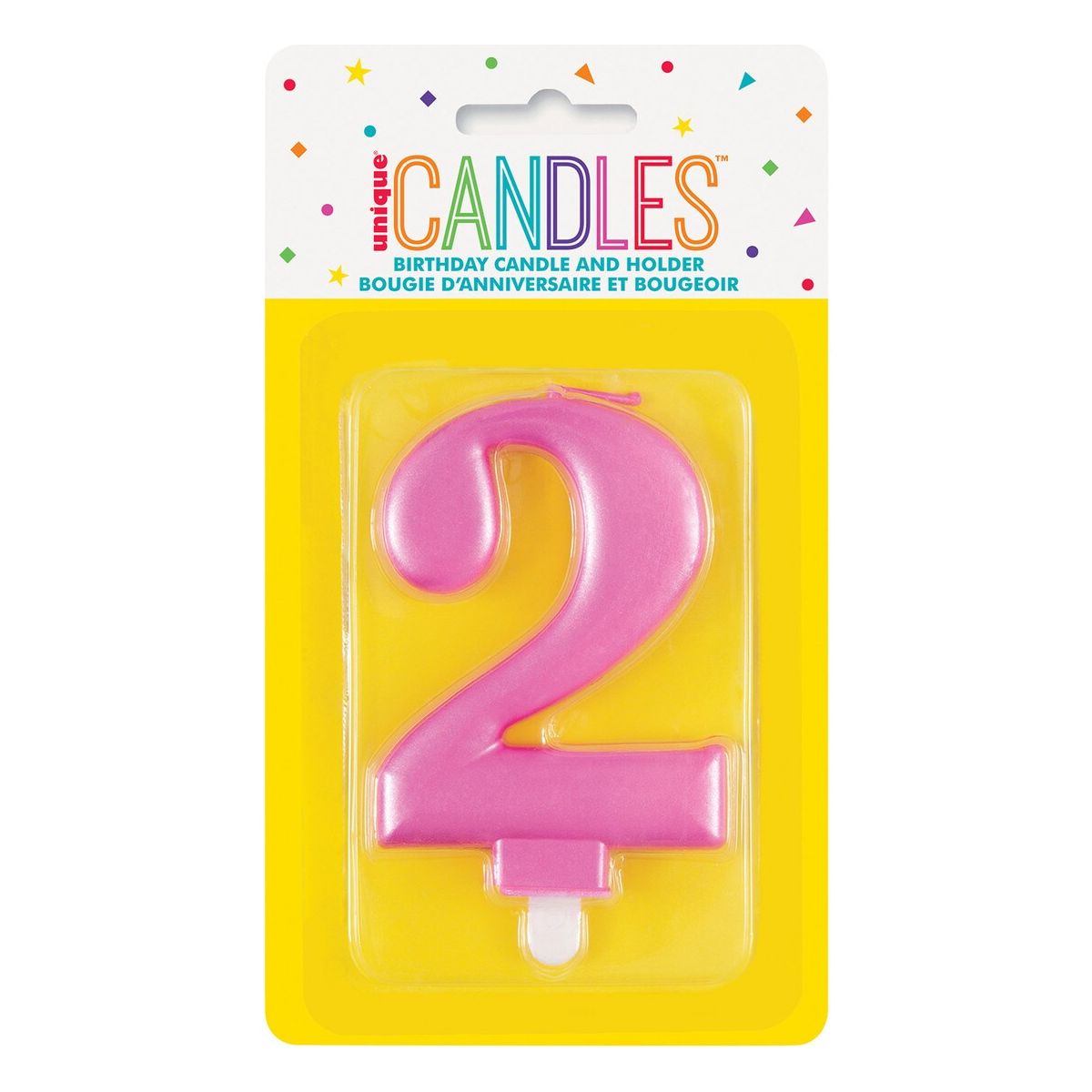 Birthday Candle Number 2 - Metallic Pink - Dollars and Sense
