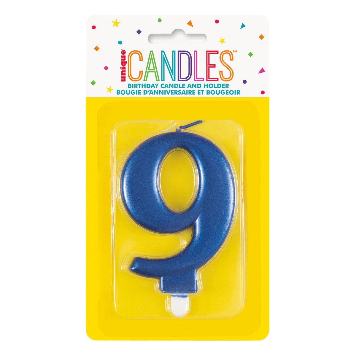 Birthday Candle Metallic Blue - Number 9 - Dollars and Sense