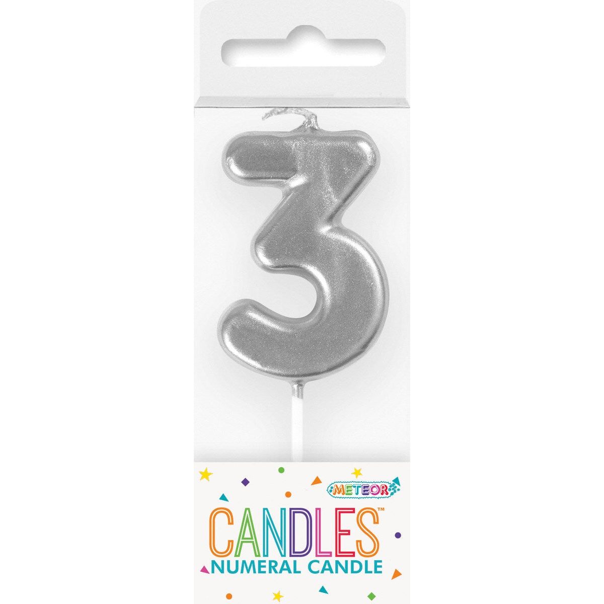 Birthday Candle Mini Pick Number 3 - Silver - Dollars and Sense