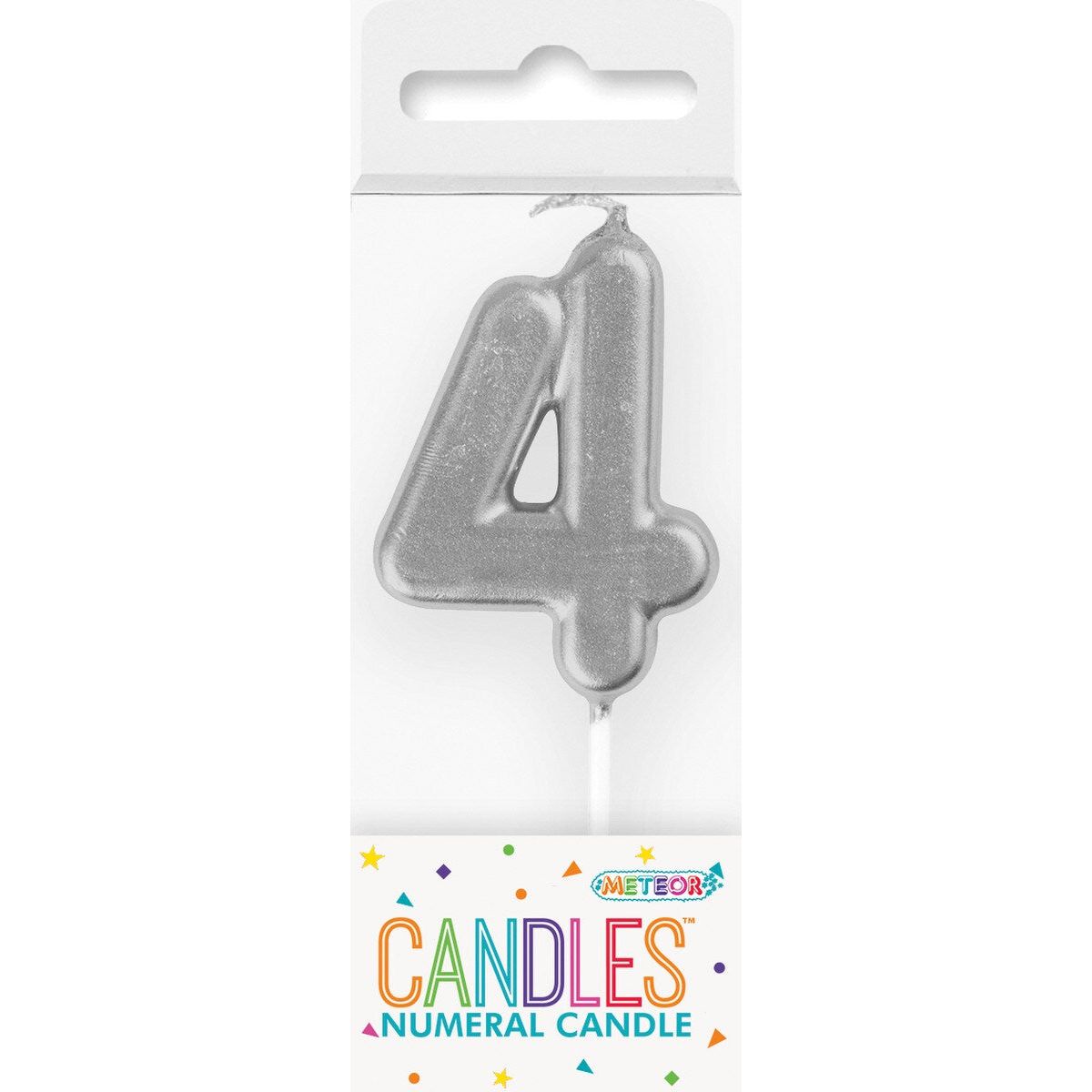 Birthday Candle Mini Pick Number 4 - Silver - Dollars and Sense
