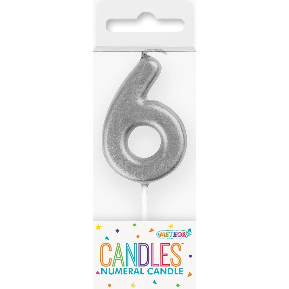 Birthday Candle Mini Pick Number 6 - Silver - Dollars and Sense
