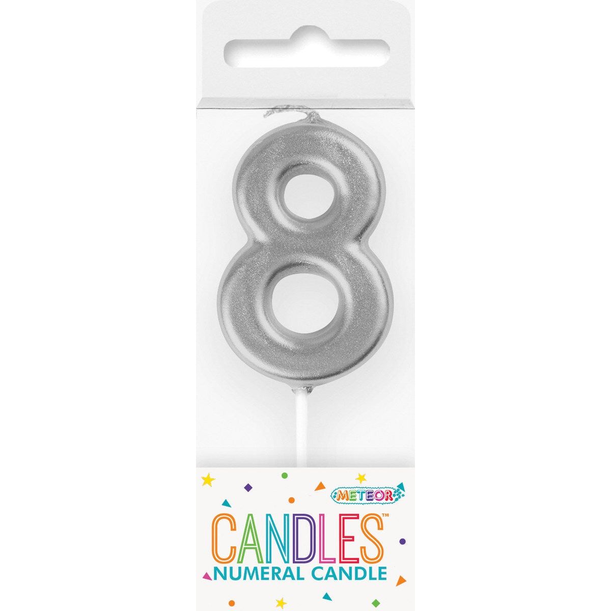 Birthday Candle Mini Pick Number 8 - Silver - Dollars and Sense