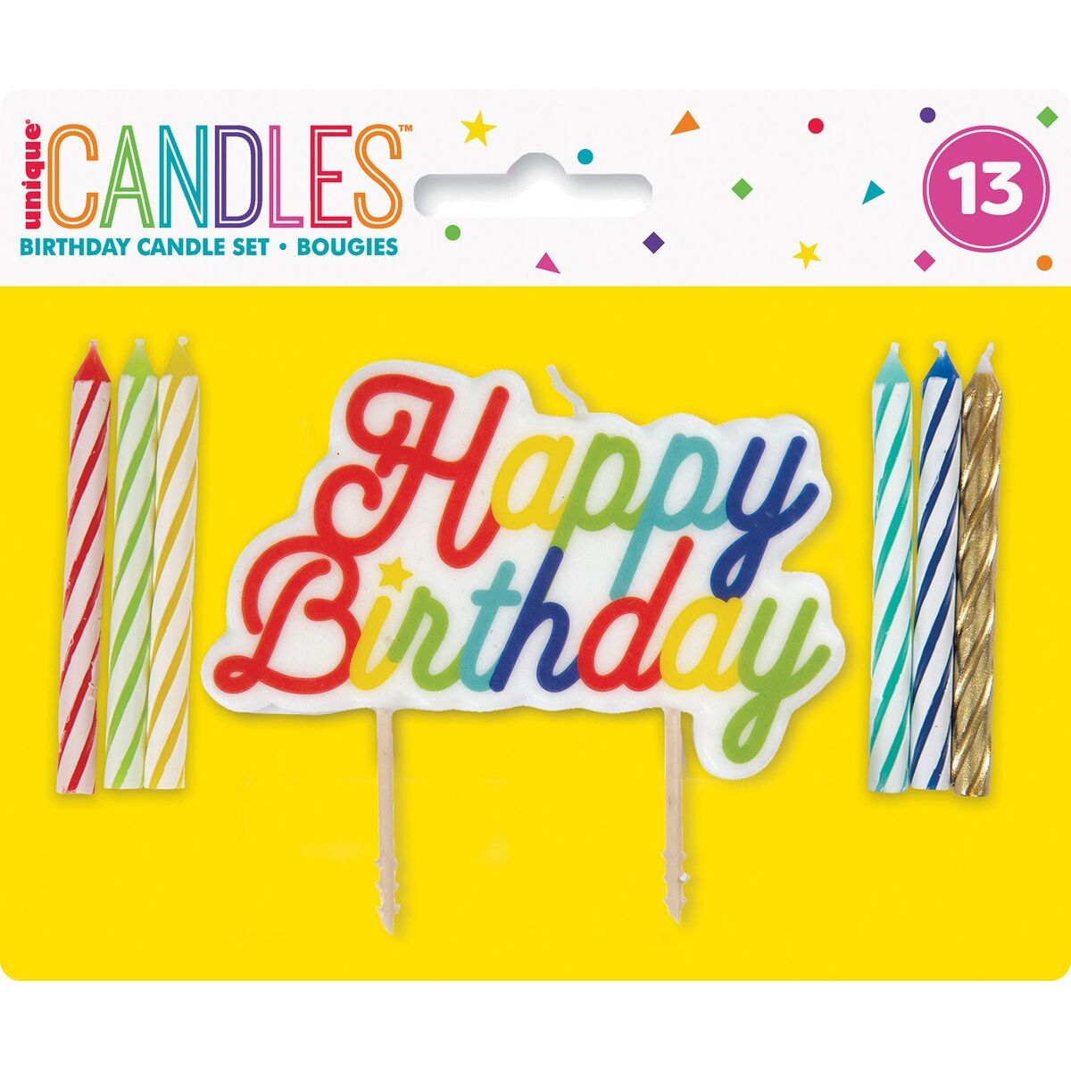 Spiral Candles & Happy Birthday Pick - Rainbow - Dollars and Sense