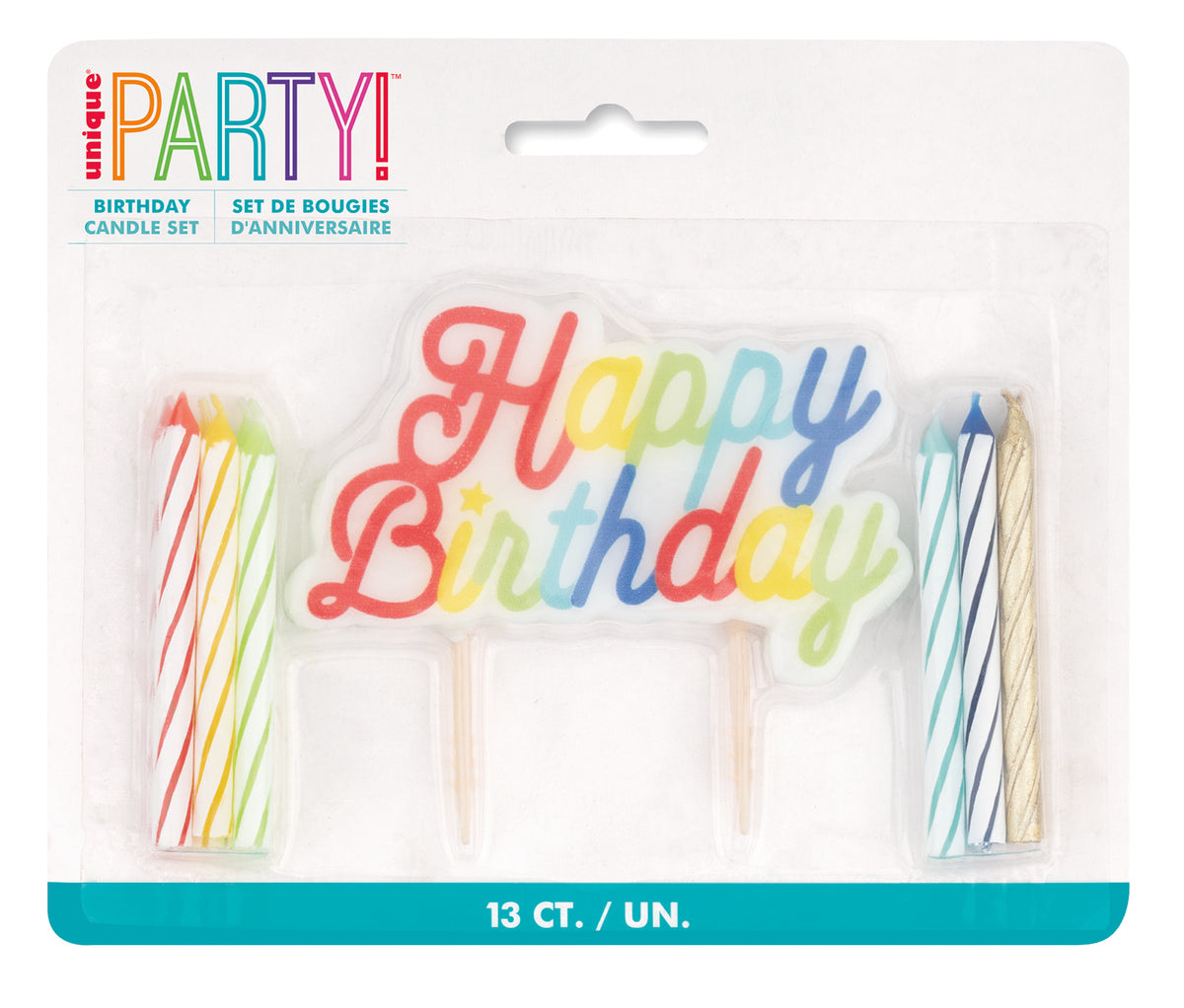 Spiral Candles & Happy Birthday Pick - Rainbow - Dollars and Sense