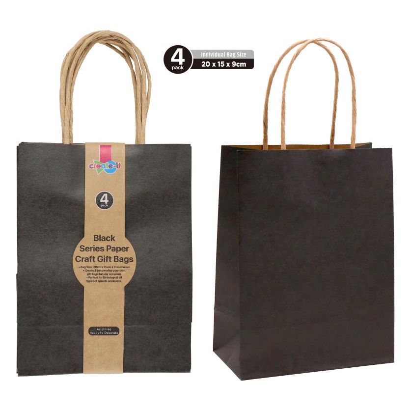 Craft Gift Bags - Black - Dollars and Sense