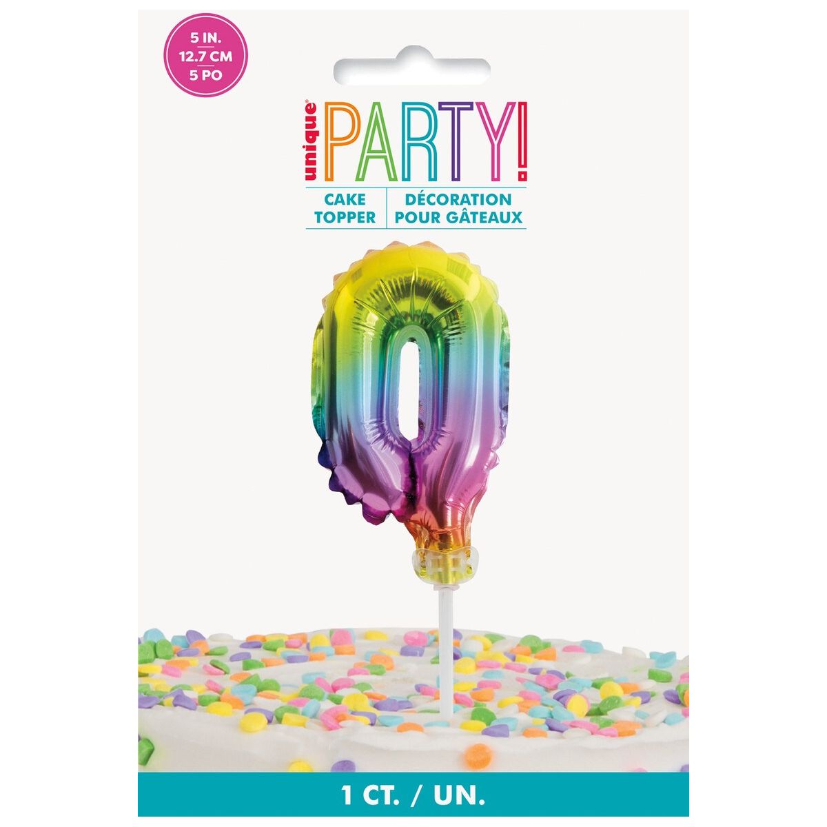 Balloon Cake Topper Number 0 - Rainbow - Dollars and Sense