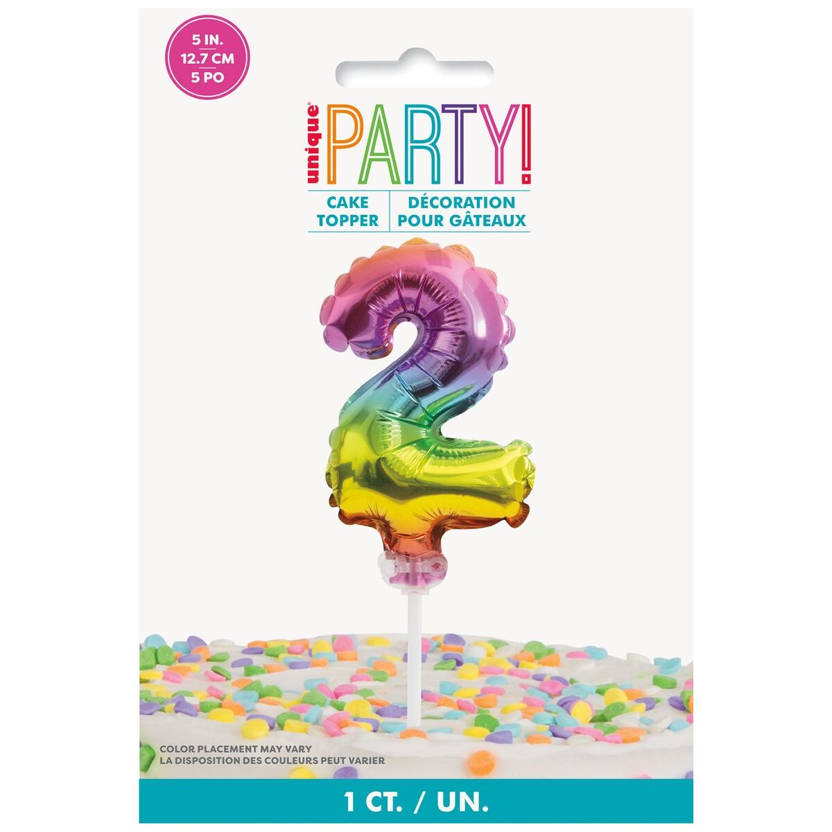 Balloon Cake Topper Number 2 - Rainbow - Dollars and Sense