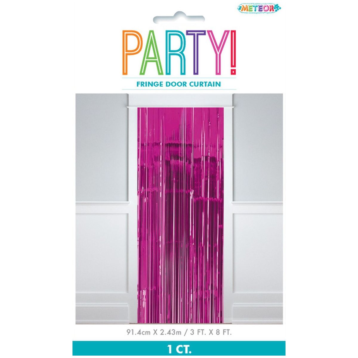 Foil Fringe Door Curtain - Hot Pink - Dollars and Sense