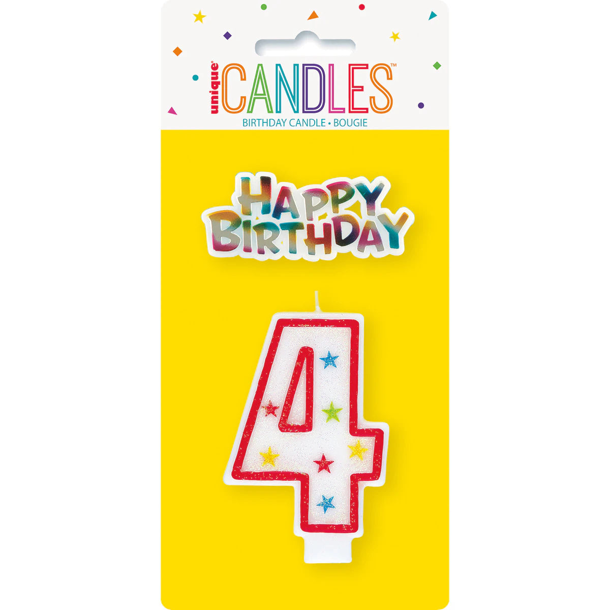 Birthday Candle Number 4 & Cake Topper - Ruby Red - Dollars and Sense