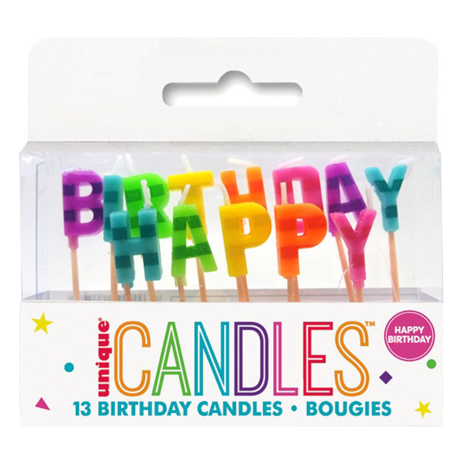 Happy Birthday Candles on Picks - Rainbow - Dollars and Sense
