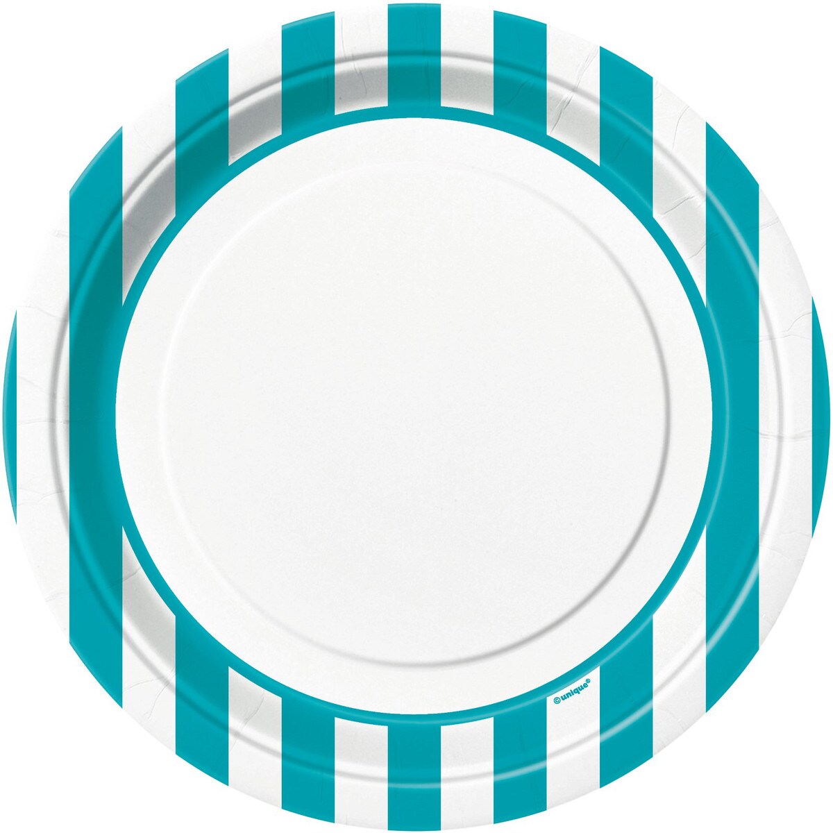 Stripes Paper Dinner Plates - Caribbean Teal - Dollars and Sense
