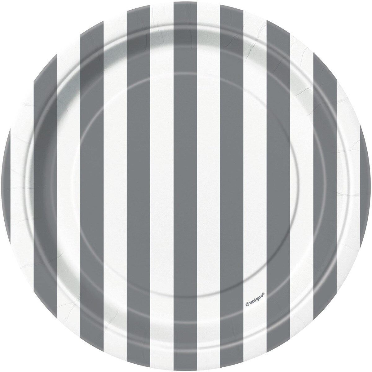 Stripes Paper Plates - Silver - Dollars and Sense