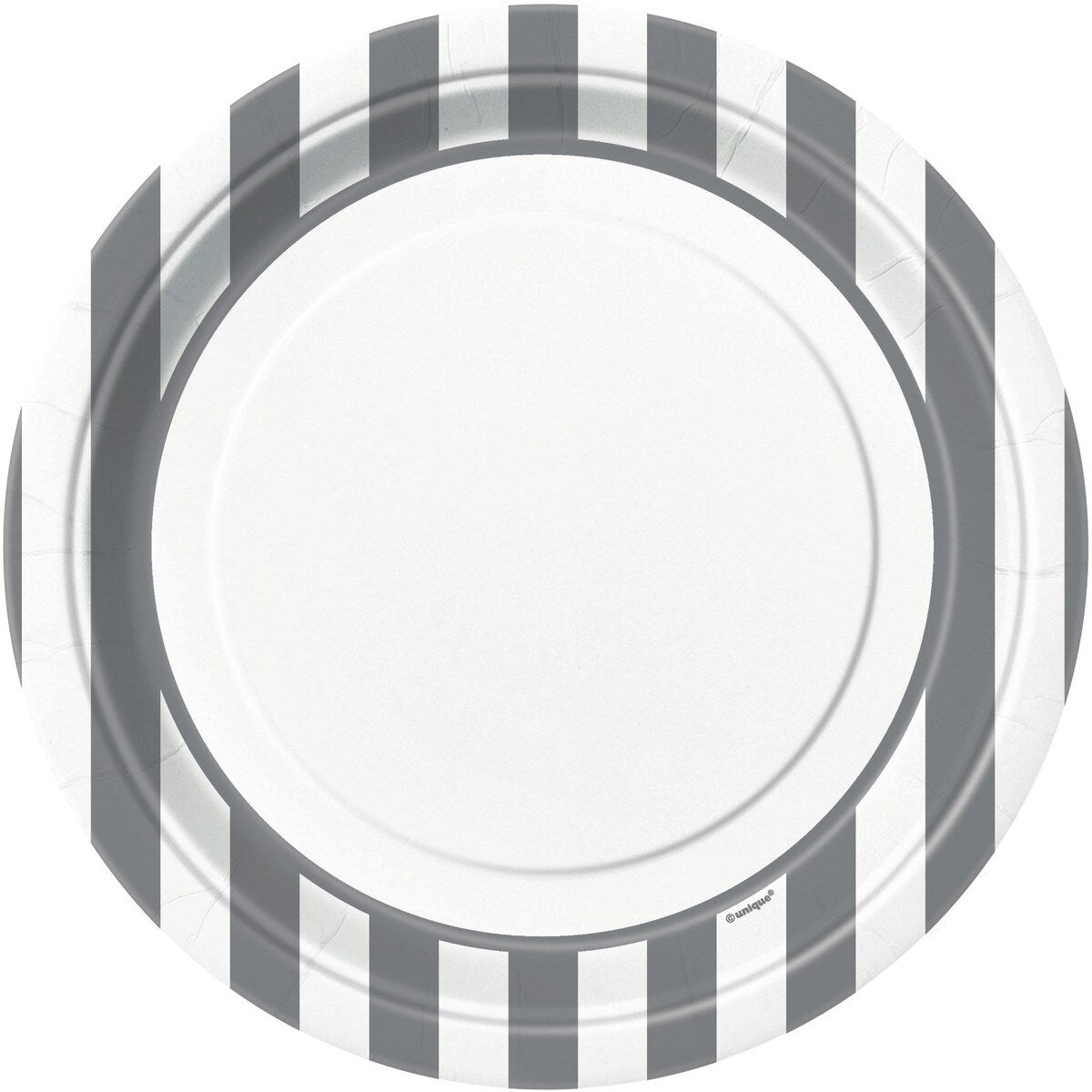 Stripes Paper Dinner Plates - Silver - Dollars and Sense