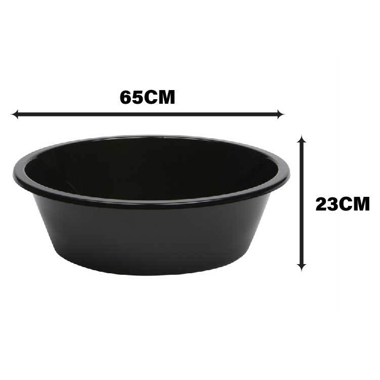 Round Plastic Basin - Black - Dollars and Sense