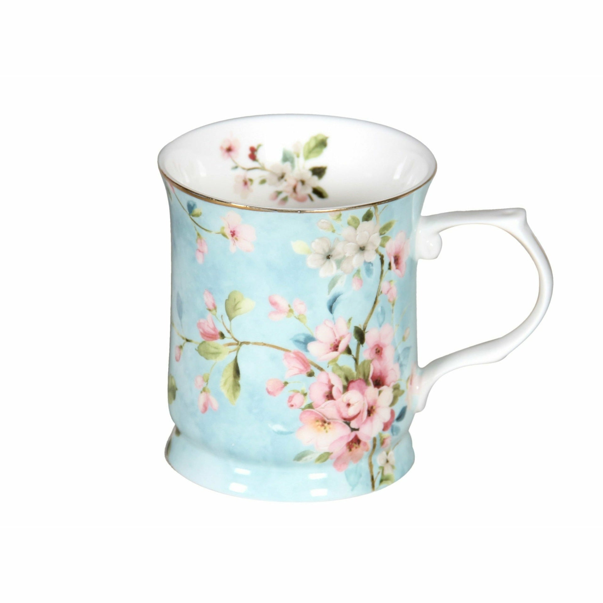 Peach Blossom Blue Mug - Dollars and Sense