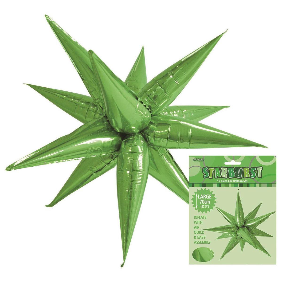 Glitz Starburst Foil Balloon - Lime Green - Dollars and Sense