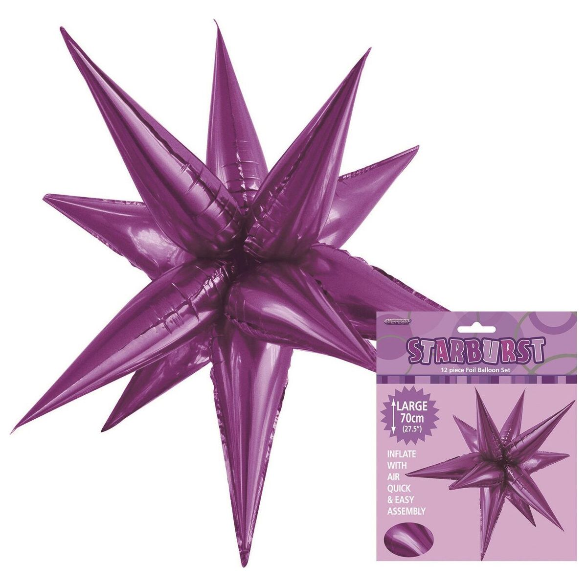 Glitz Starburst Foil Balloon - Purple - Dollars and Sense
