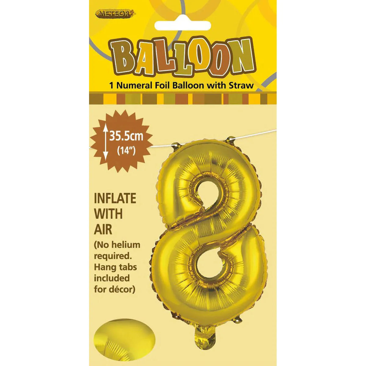 Number 8 Foil Balloon - Gold - Dollars and Sense