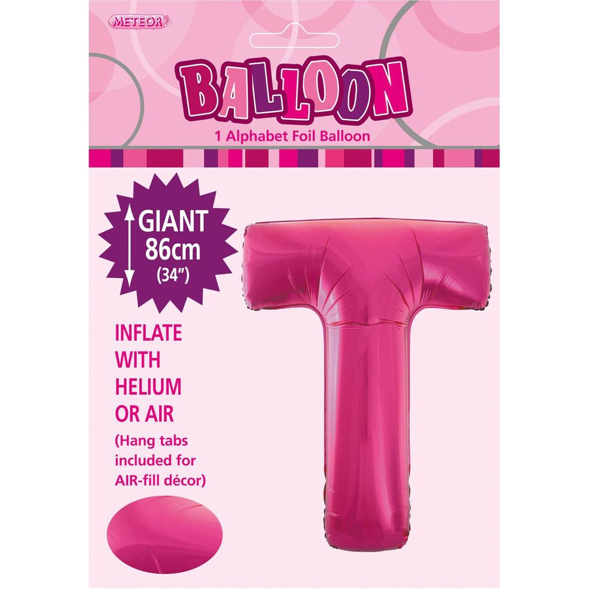 T Alphabet Foil Balloon - Hot Pink - Dollars and Sense