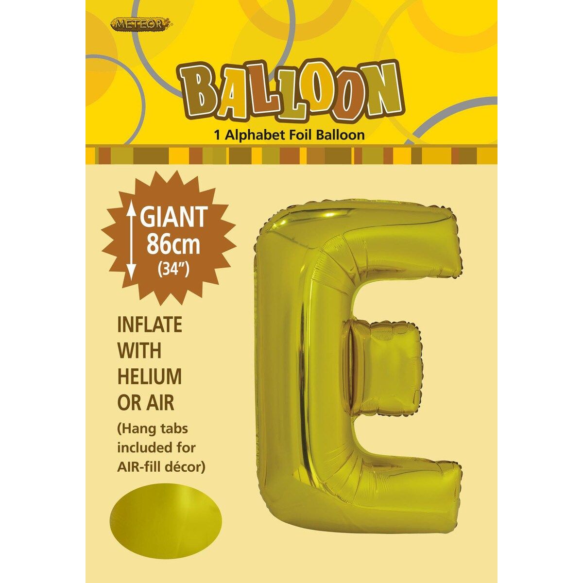 Alphabet E Foil Balloon - Gold - Dollars and Sense