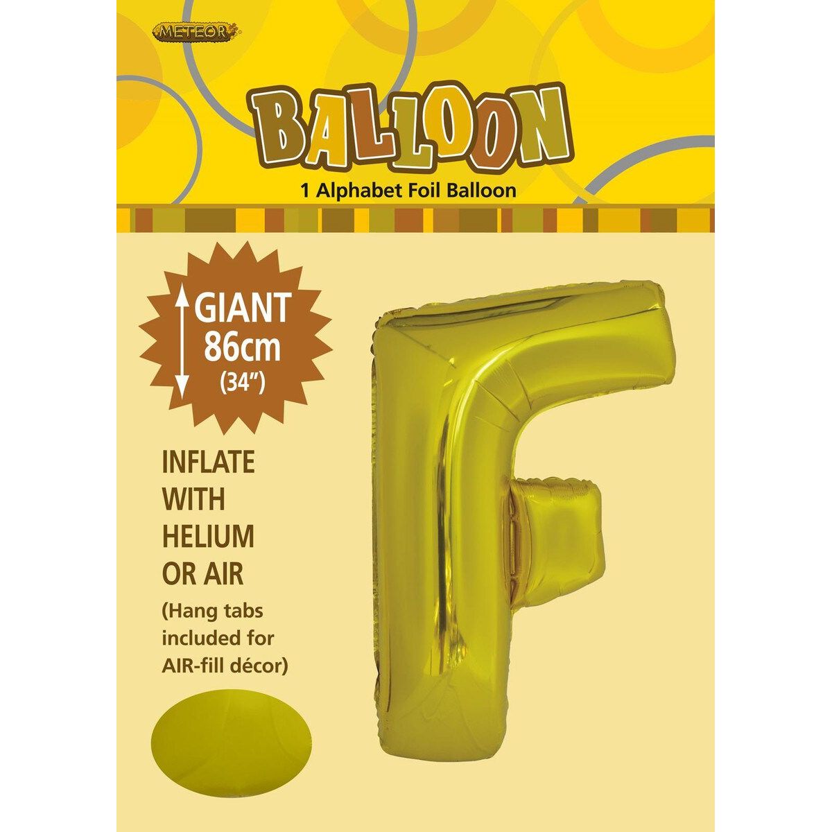 Alphabet F Foil Balloon - Gold - Dollars and Sense