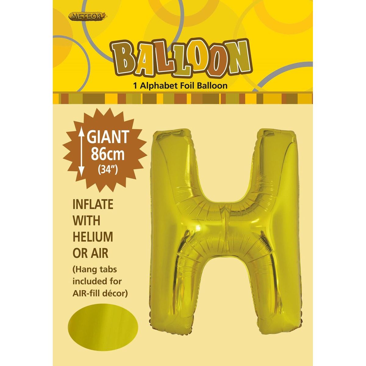 Alphabet H Foil Balloon - Gold - Dollars and Sense