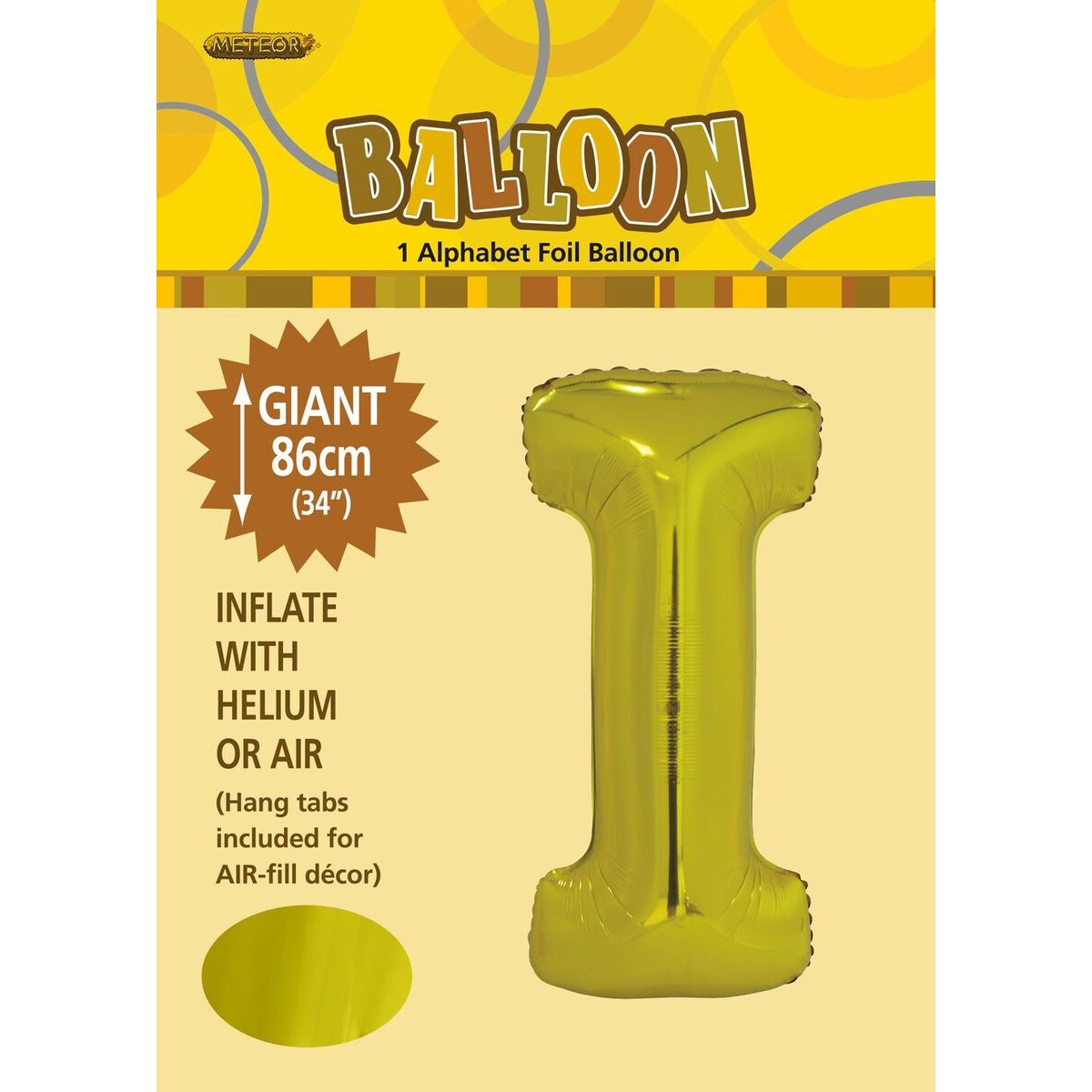 Alphabet I Foil Balloon - Gold - Dollars and Sense