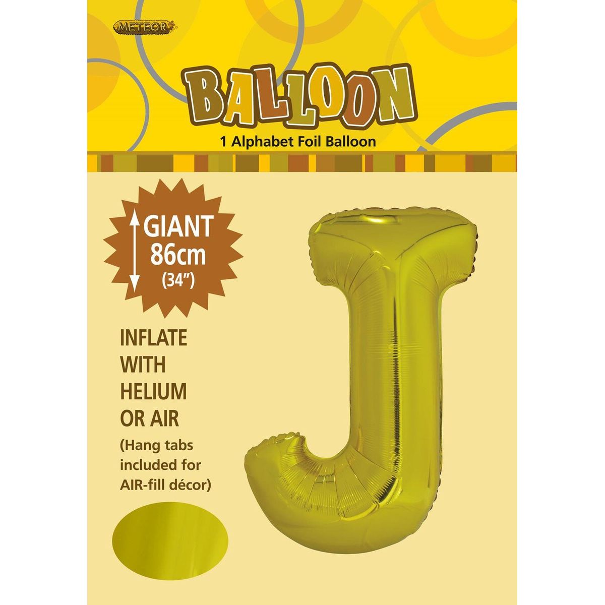 Alphabet J Foil Balloon - Gold - Dollars and Sense