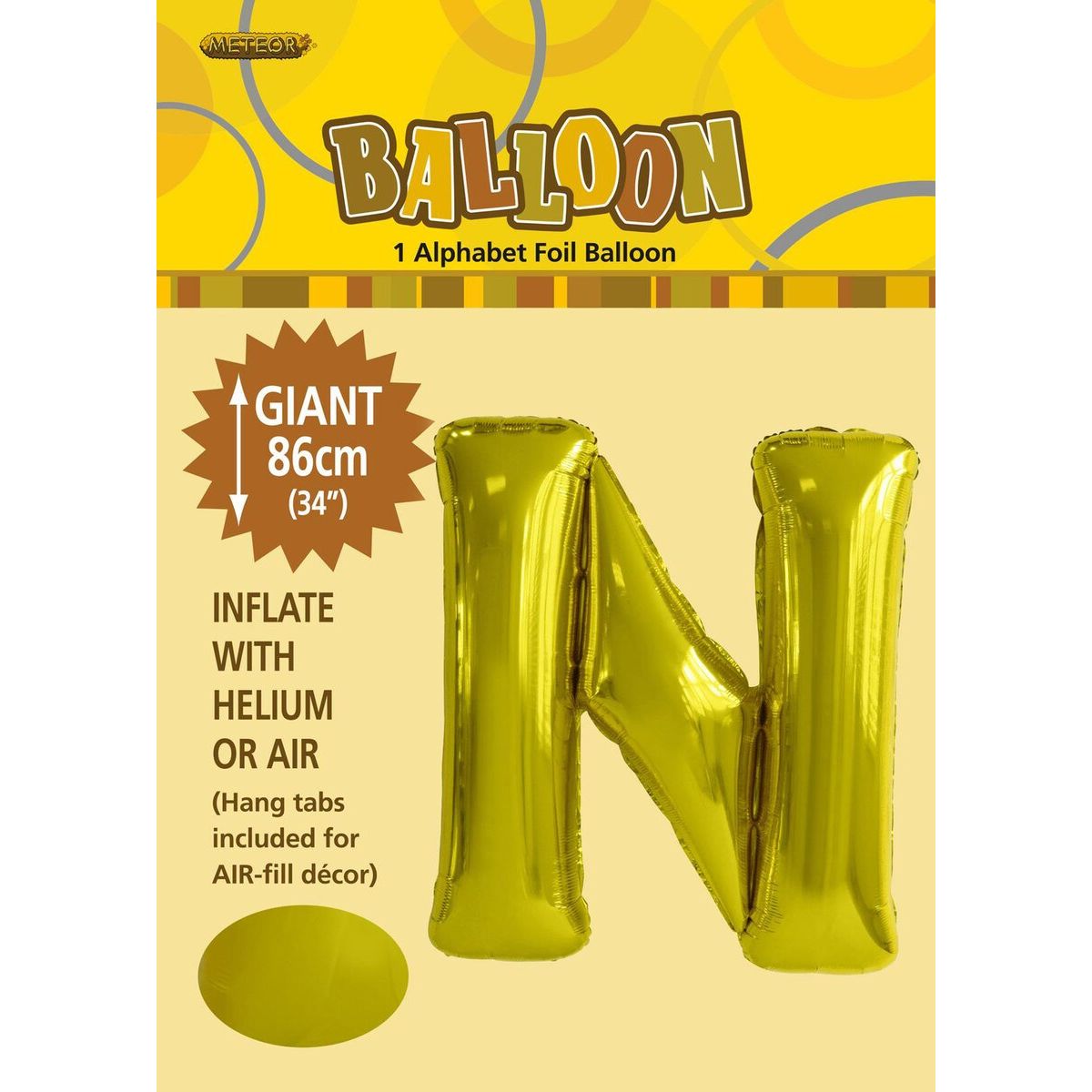 Alphabet N Foil Balloon - Gold - Dollars and Sense