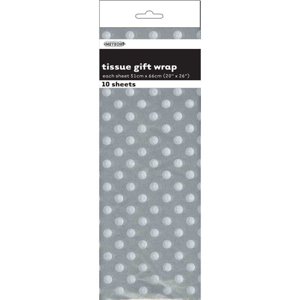 Dots Tissue Sheets - Silver - Dollars and Sense