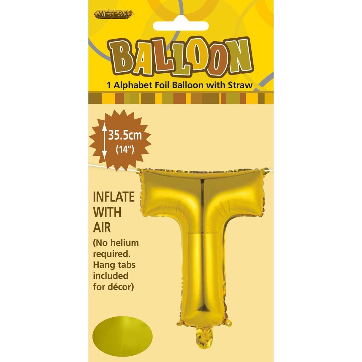 Alphabet T Foil Balloon - Gold - Dollars and Sense