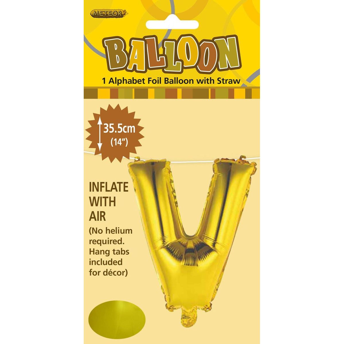 Alphabet V Foil Balloon - Gold - Dollars and Sense