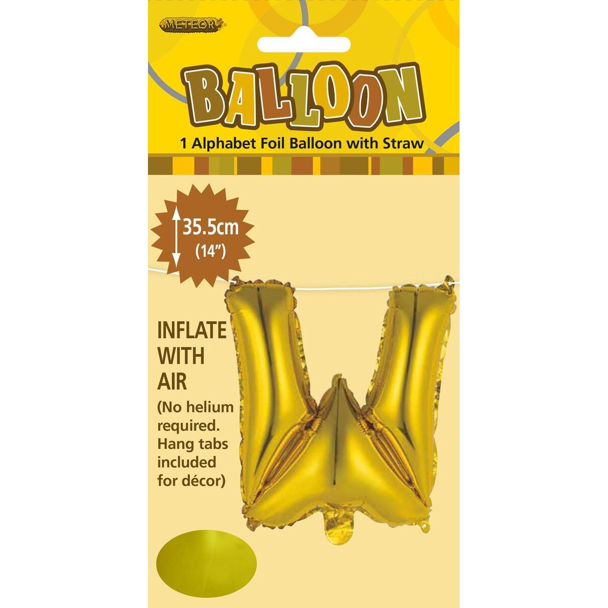Alphabet W Foil Balloon - Gold - Dollars and Sense