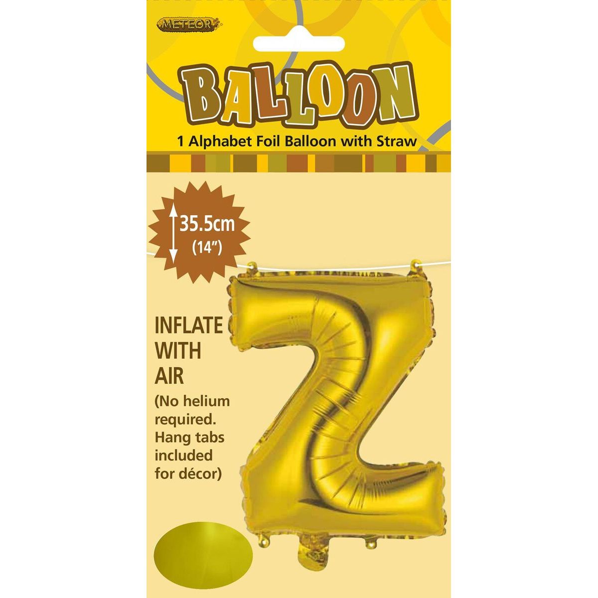 Alphabet Z Foil Balloon - Gold - Dollars and Sense