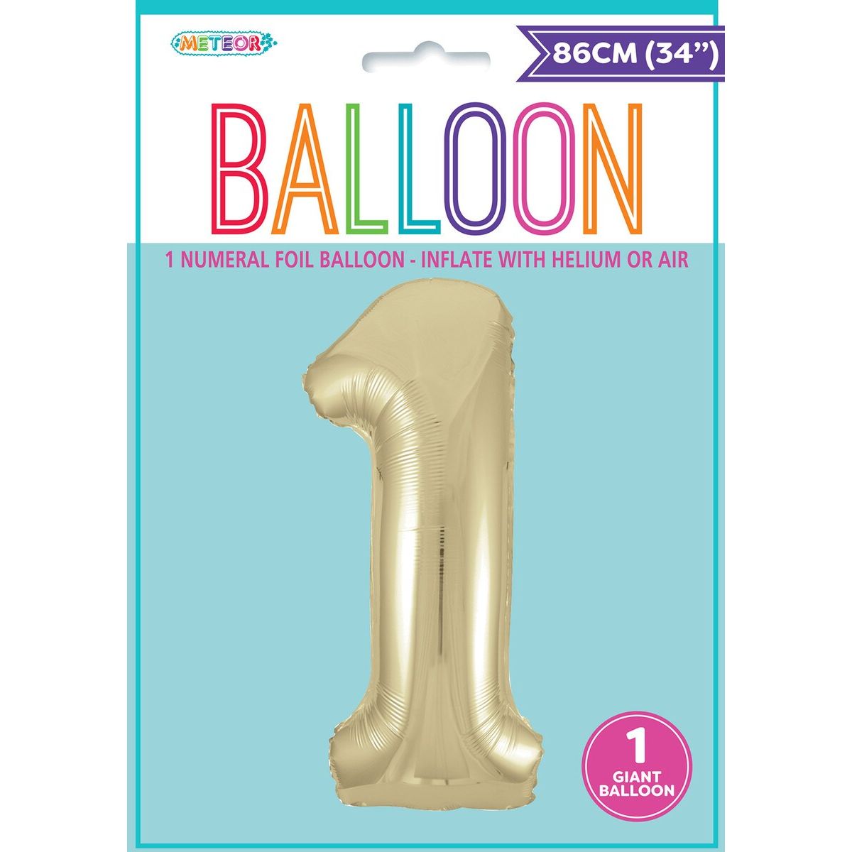 Foil Balloon Number 1 - Champagne Gold - Dollars and Sense