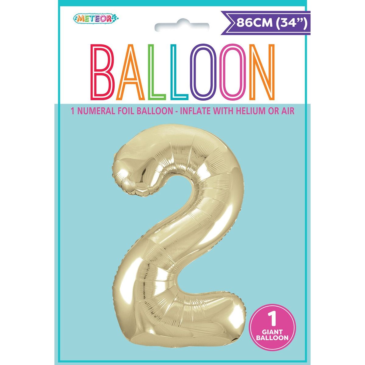Foil Balloon Number 2 - Champagne Gold - Dollars and Sense