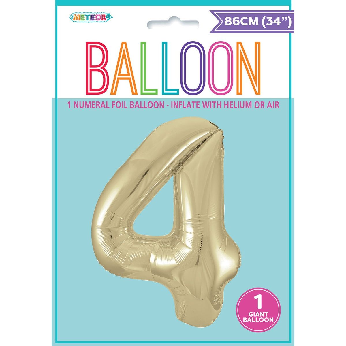 Foil Balloon Number 4 - Champagne Gold - Dollars and Sense