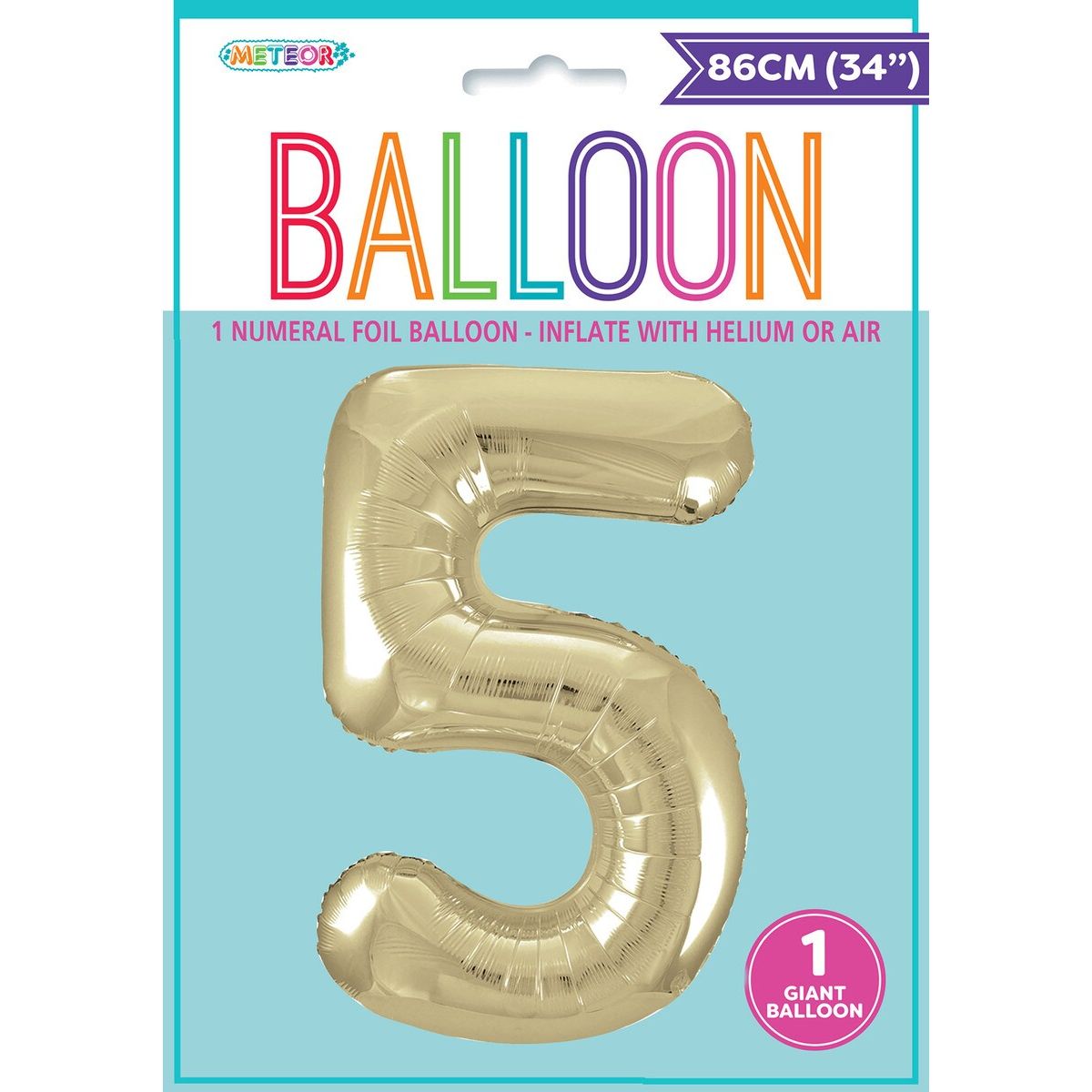 Foil Balloon Number 5 - Champagne Gold - Dollars and Sense