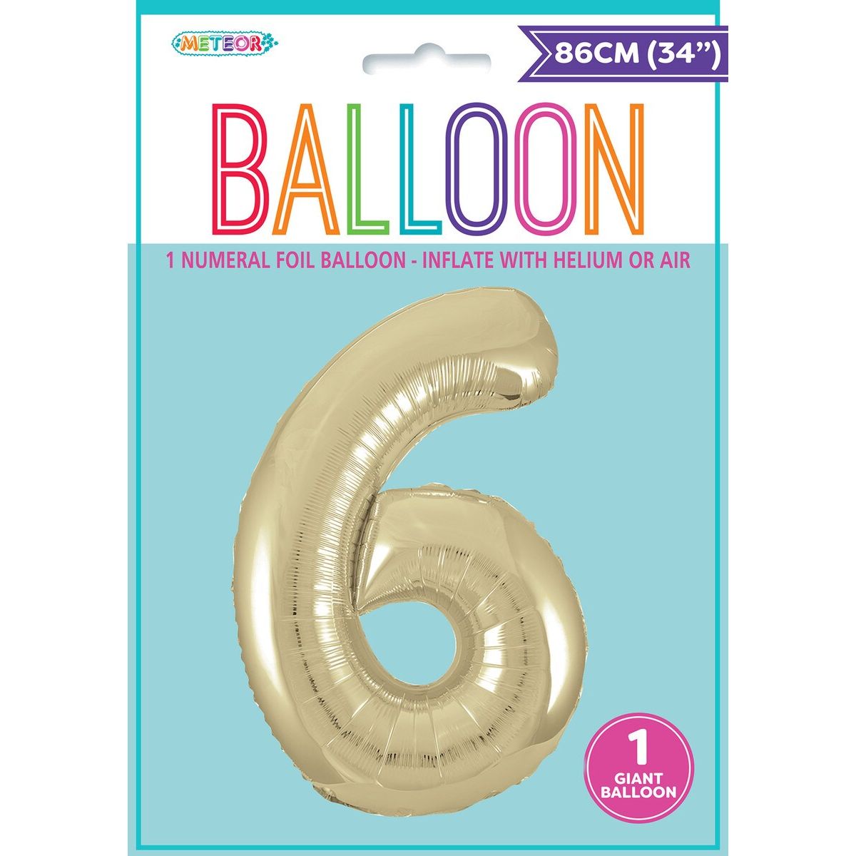 Foil Balloon Number 6 - Champagne Gold - Dollars and Sense