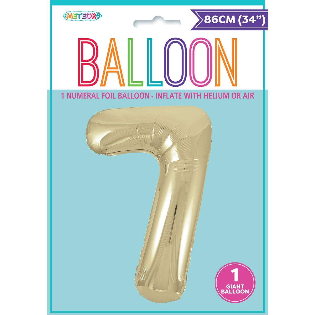 Foil Balloon Number 7 - Champagne Gold - Dollars and Sense