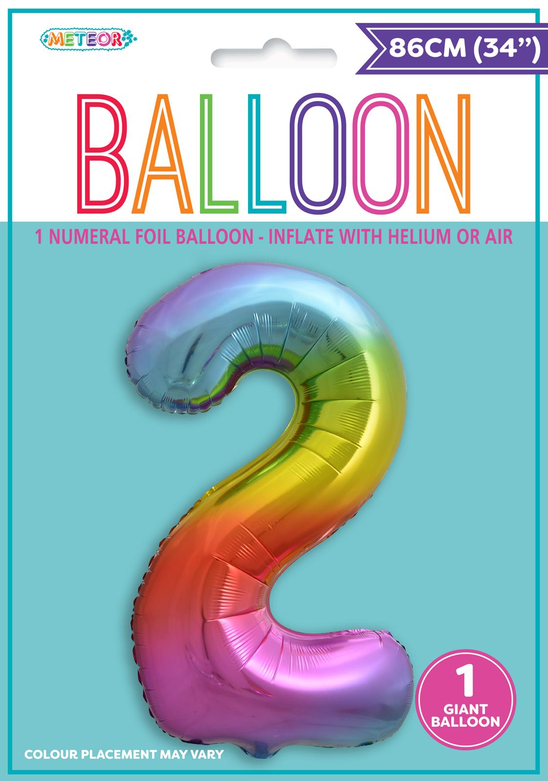 Number 2 Foil Balloon - Rainbow - Dollars and Sense