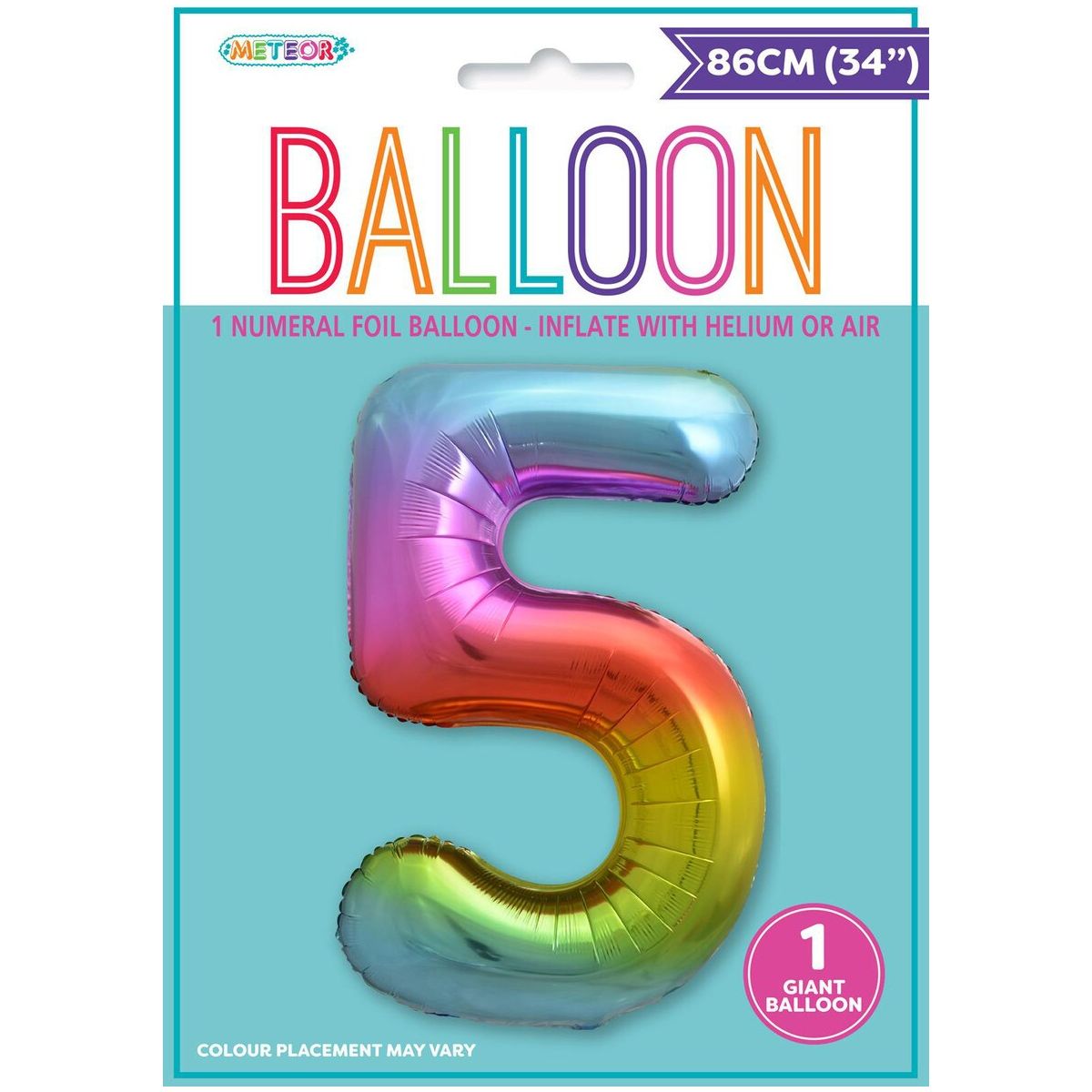 Number 5 Foil Balloon - Rainbow - Dollars and Sense