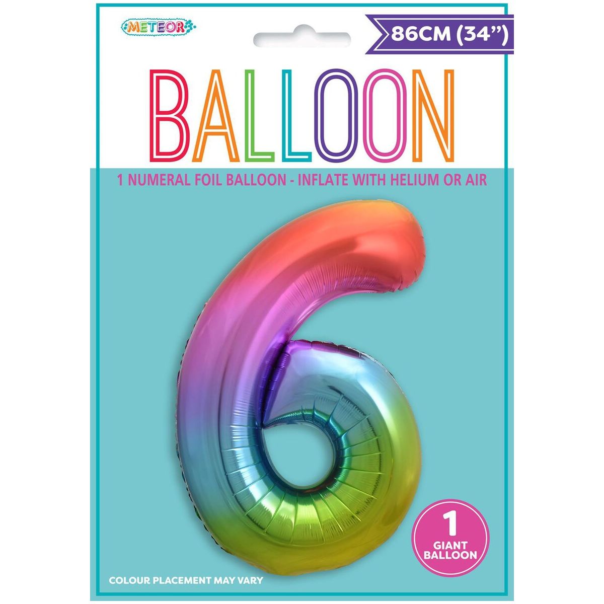 Number 6 Foil Balloon - Rainbow - Dollars and Sense