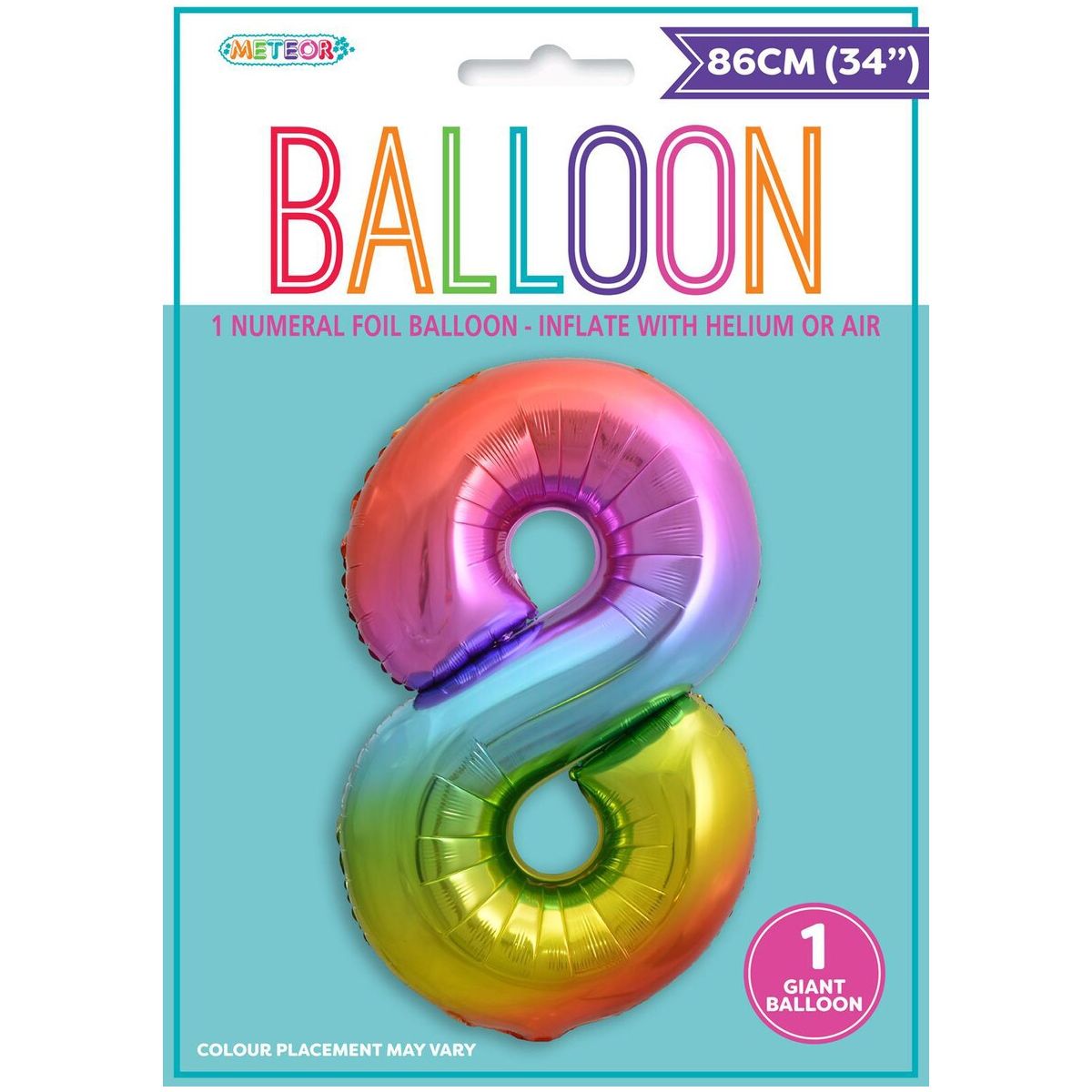 Number 8 Foil Balloon - Rainbow - Dollars and Sense