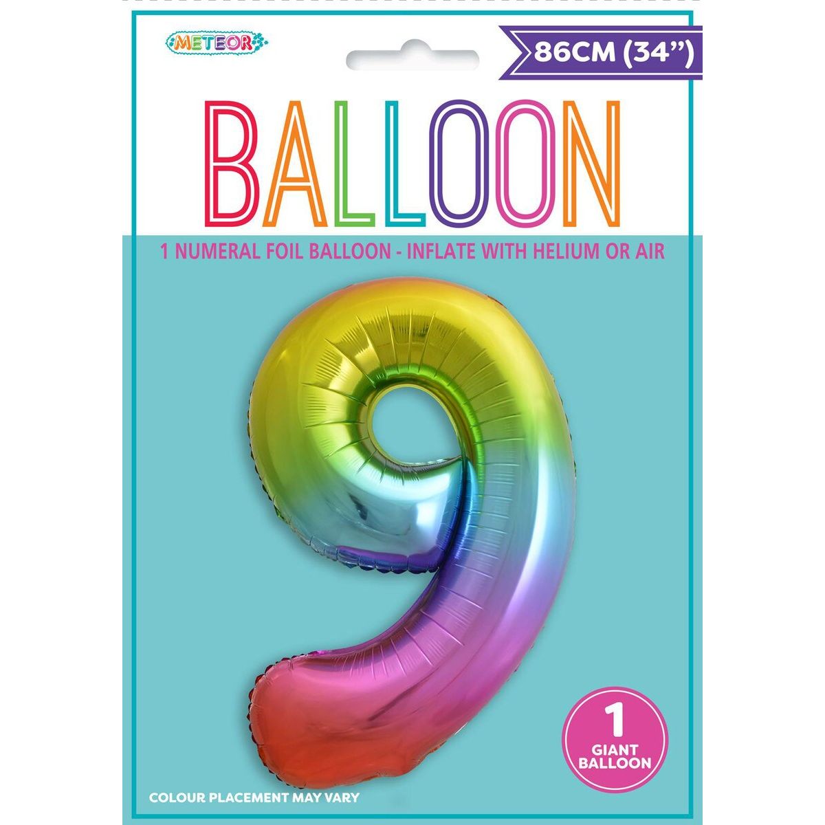 Number 9 Foil Balloon - Rainbow - Dollars and Sense
