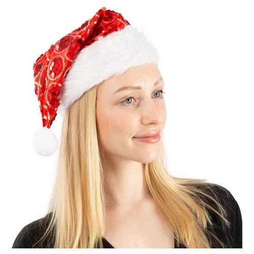 Santa Hat Sequin Circles - Dollars and Sense